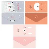 Конверт для денег MESHU "Забавные друзья" 85*164мм, глянцевая ламинация, 3 дизайна