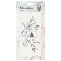 Наклейка-тату MESHU, "Flowers", 9*19см, 3 листа, инд. уп., европодвес