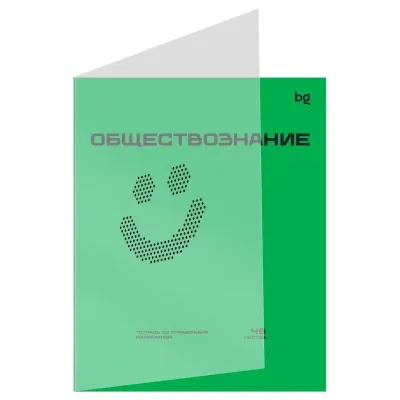 Тетрадь предметная 48л., BG "Перфокарта" - Обществознание, пластиковая обложка