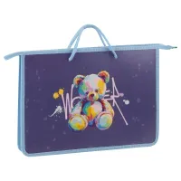 Папка с ручками А4 ArtSpace "Bear", пластик, на молнии, 45мм