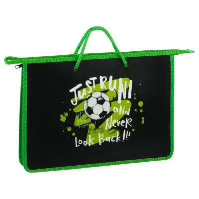 Папка с ручками А4 ArtSpace "Football", пластик, на молнии, 45мм