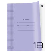 Тетрадь 18л., клетка BG "Однотонный. Неон", пластиковая обложка, неон сиреневый