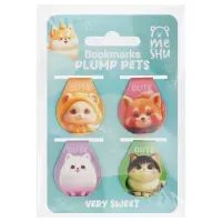Закладки магнитные для книг, 4шт., MESHU "Plum pets", голографическая фольга