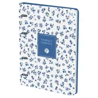 Тетрадь на кольцах А5, 120л., BG "Цветочки", картон, матовая ламинация, тиснение фольгой