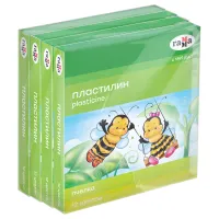 Пластилин восковой мягкий Гамма "Пчелка", 12 цветов, 180г, со стеком, картон. упаковка (4шт.) т/у