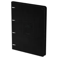 Тетрадь на кольцах А4, 120л., кожзам,  BG "Моно. Черный", иск. кожа, тиснение