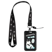 Бейдж вертикальный MESHU "Причудливый котик", 110*70мм, лента с карабином, 2D печать, опп пакет, европодвес