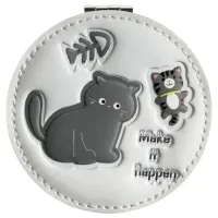 Зеркальце карманное складное MESHU "Черный кот"