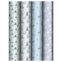 Упаковочная бумага глянц. 70*100см, MESHU "Winter mood", 80г/м2, ассорти 4 дизайна