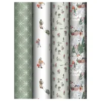 Упаковочная бумага глянц. 70*100см, MESHU "Winter time", 80г/м2, ассорти 5 дизайнов