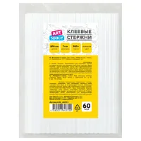 Клеевые стержни ArtSpace, диаметр 7мм, длина 200мм, прозрачные, набор 60шт., пакет