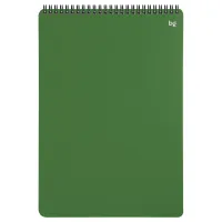 Блокнот А4 80л. на гребне BG "База", пластиковая обложка, зеленый