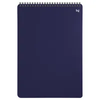 Блокнот А4 80л. на гребне BG "База", пластиковая обложка, синий
