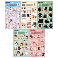 Наклейки бумажные MESHU "Cute cats", 12*21см, ассорти 10шт., европодвес