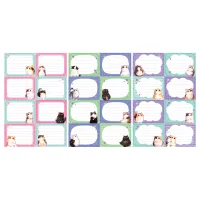 Набор бумажных наклеек для маркировки школьных принадлежностей MESHU "Cute cats", ассорти 6шт., европодвес