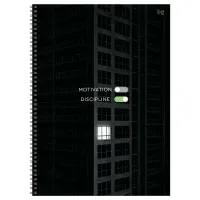 Тетрадь 160л., А4 клетка на гребне BG "Дисциплина", soft-touch ламинация, твердая обложка