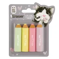 Набор ластиков MESHU "Little Pencils" 4шт., 65*15*15мм, термопластичная резина, блистер, европодвес