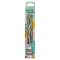 Свечи для торта с держателями MESHU "Wave silver", 15см, 6шт