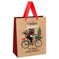 Пакет подарочный 18*23*10см MESHU "Cat's congrats ", крафт
