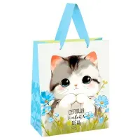 Пакет подарочный 18*23*10см MESHU "Cute kitten", матовая ламинация