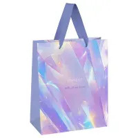 Пакет подарочный 18*23*10см MESHU "Diamond",  голографическая ламинация