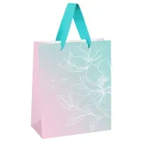 Пакет подарочный 18*23*10см MESHU "Floral gradient",  матовая ламинация