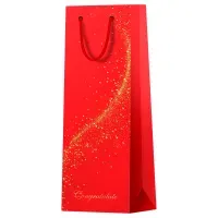 Пакет подарочный 12*36*8,5см MESHU "Special gift", матовая ламинация, фольга, под бутылку