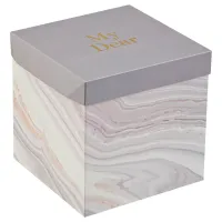 Коробка складная подарочная MESHU "Мрамор", (20*20*20см), отд фольгой