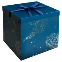 Коробка складная подарочная MESHU "Магия", (28*28*28см), с лентой, отд фольгой