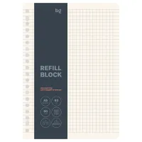 Сменный блок 80л., А5, BG, универсальный на 4/8/20 колец, 80 г/м2, кремовый в клетку, инд. упак.