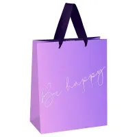 Пакет подарочный 26*32*12см MESHU "Purple mood", фольга, матовая ламинация