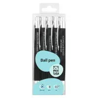 Набор шариковых автоматических ручек MESHU "Wishes" 8шт., синие, 0,7мм, корпус ассорти, ПВХ бокс с европодвесом