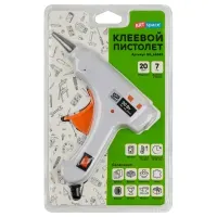 Клеевой пистолет ArtSpace, 20 Вт для стержня 7мм, блистер, выключатель