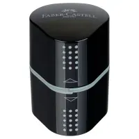 Точилка пластиковая Faber-Castell "Trio Grip 2001" 3 отверстия, 2 контейнера, черная
