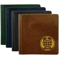 Альбом для монет OfficeSpace 105*105 на 52 монеты, 8 листов, комбинированный, карманный, ПВХ