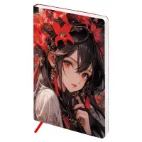 УЦЕНКА - Ежедневник недатированный, А5, 136л., мягкий переплет, кожзам, BG "Anime. Girl" (осн 370251)