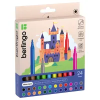 УЦЕНКА - Фломастеры Berlingo "Замки", 24цв., смываемые, картон, европодвес