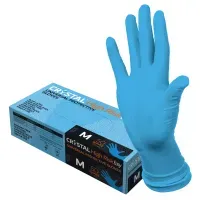 Перчатки латексные CRYSTAL HIGH RISK Easy, М, 25 пар (50шт), универсальные, нестер. неопудренные, синие