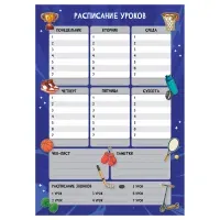 Расписание уроков с маркером А4 BG "Пиши-стирай. Чемпион"