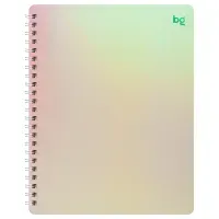 Тетрадь 80л., клетка на гребне BG "Сияние", пластиковая обложка, белый