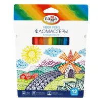 УЦЕНКА - Фломастеры Гамма "Классические", 12цв., смываемые, картон. упак., европодвес