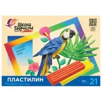 Пластилин классический ЛУЧ "Школа творчества", 21 цвет, 420 г, стек, картонная упаковка, 29С 1765-08