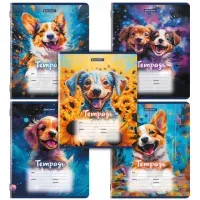 Тетрадь 12 л. BRAUBERG линия, обложка картон, DOGS, 107281