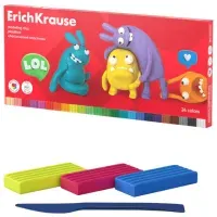 Пластилин классический ERICH KRAUSE "Jolly Friends", 24 цвета, 432 г, со стеком, 61350