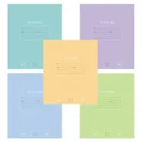 Тетрадь 24 л., HATBER-ECO клетка, офсет №2 ЭКОНОМ, обложка картон, PUREcolour (микс в спайке), 092112, 24Т5C1