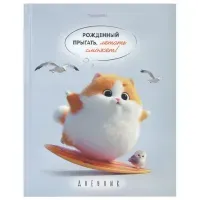 Дневник 5-11 класс 48 л., твердый, BRAUBERG, глянцевая ламинация, с подсказом, "Пушистый мечтатель", 107609