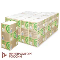 Полотенца бумажные 250 шт. FOCUS (Система H2) Eco, 1-слойные, белые, КОМПЛЕКТ 12 пачек, 24х21,5, Z-сложение, 5083814/5069958