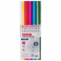 Бумага гофрированная/креповая, 32 г/м2, 50х250 см, НАБОР 10 рулонов, яркие цвета, BRAUBERG, 112556
