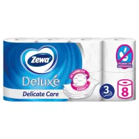 Бумага туалетная 3-х слойная 8 рулонов (8х18 м), белая, ZEWA Deluxe, 536600