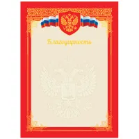 Благодарность А4, ArtSpace, мелованный картон, тиснение фольгой, красная